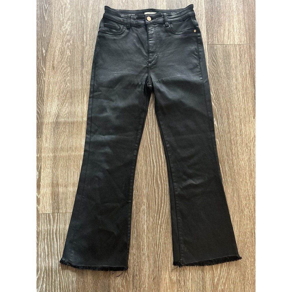 DL1961 Bridget Boot High Rise Crop Jeans Black Wash Size 29 Marianna Hewitt